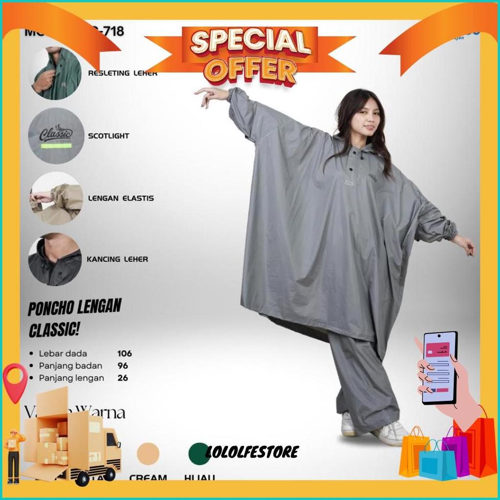 Jas Hujan Classic Elmondo 718 Jas Hujan Ponco Celana Jumbo - Jas Hujan Setelan Tebal Elmondo Produk 