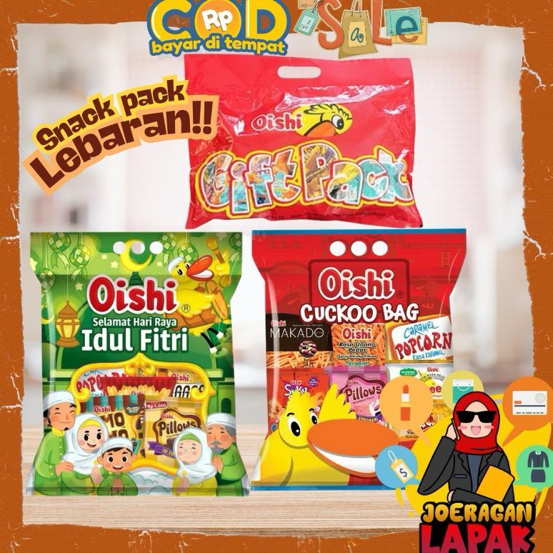 OISHI SNACK PACK IDUL FITRI LEBARAN RED GIFT BAG CUCKOO HADIAH ANAK JAJAN HARI RAYA POPCORN SPONGE C