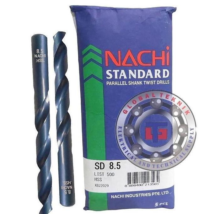 TERLARIS MATA BOR BESI NACHI 8.5 MM HSS STD HELIX ANGLE