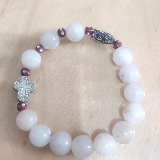 gelang Rosario batu giok putih MS