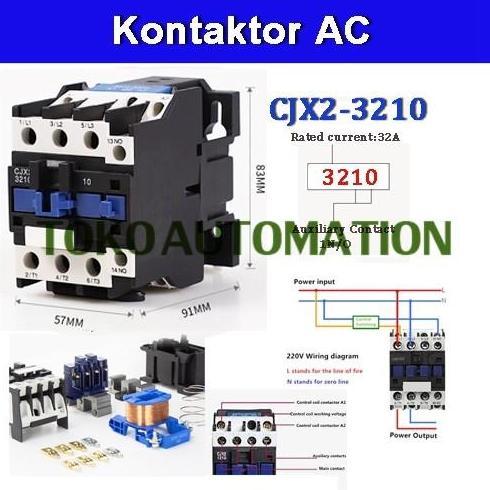 Sale Cjx2-3210 Cjx2 3210 220V Ac 32A 1No Contactor Motor Starter Relay Sd59