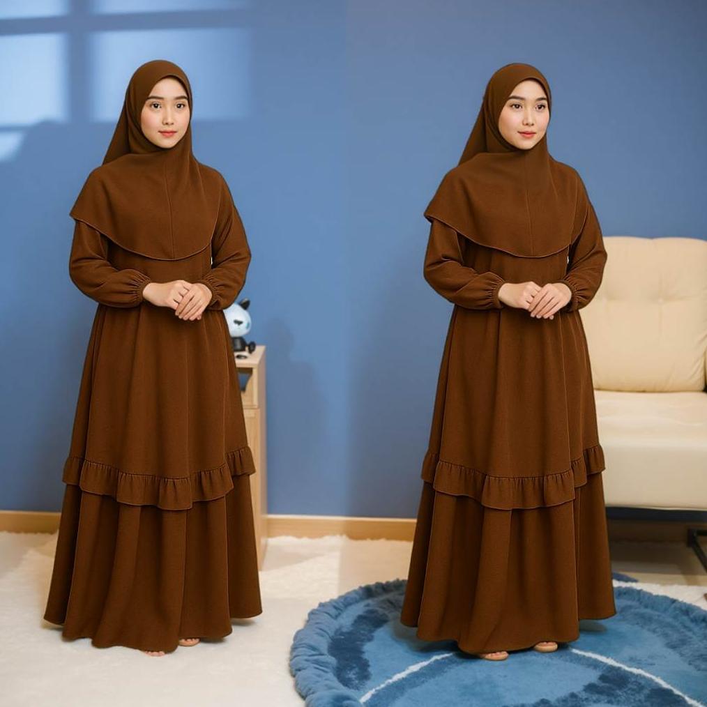 Gamis Melayu Terbaru 2025 / Gamis Malaysia Busui Umpak Bahan Ceruty Babydoll Wanita Dewasa Jumbo Pro