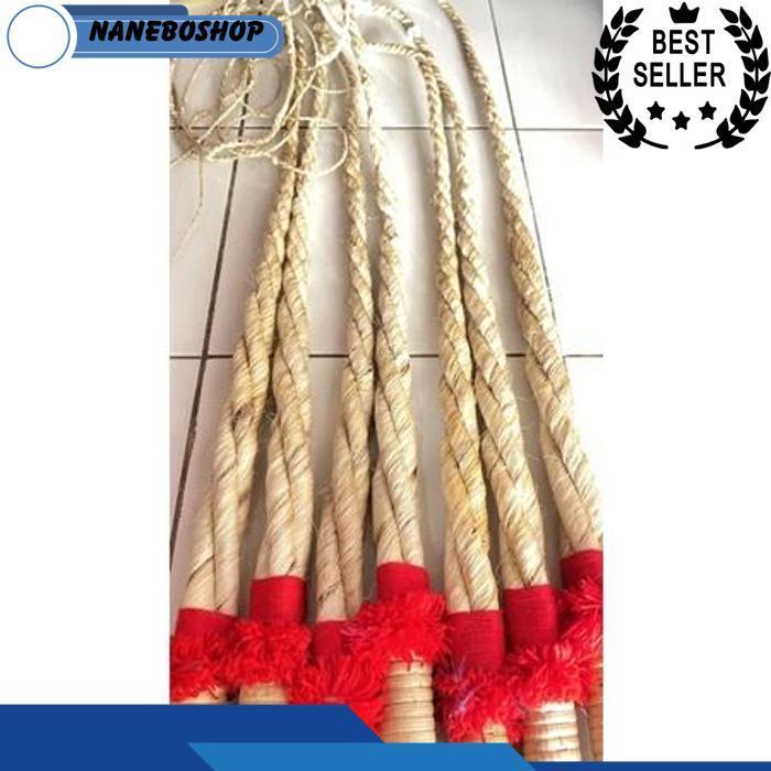 (Bisa Cod) Cambuk Pecut Rami Kuda Lumping Cambuk Rami Panjang -+ 200Cm Besar Jumbo Foto Asli
