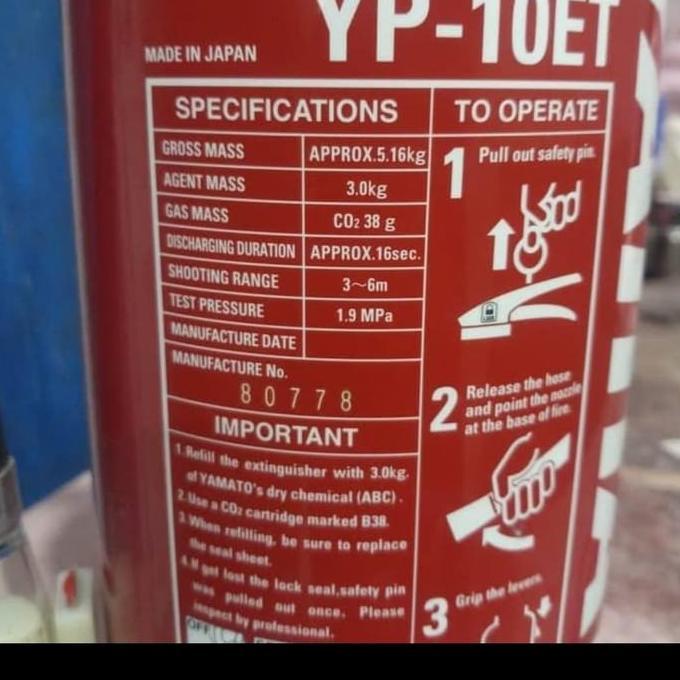 APAR YAMATO YP-10ET 3KG YAMATO ALAT PEMADAM API RINGAN