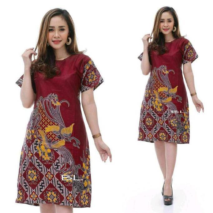 Dahlia_prose - Dress batik wanita baju batik wanita Katun Bunga Motif Casual Pendek