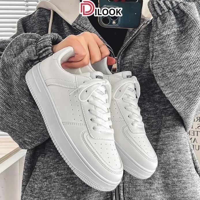 DILOOK S019 Sepatu Sneakers Pria Putih Sepatu Sneakers Sport Pria Polos Sport Fashion Korea