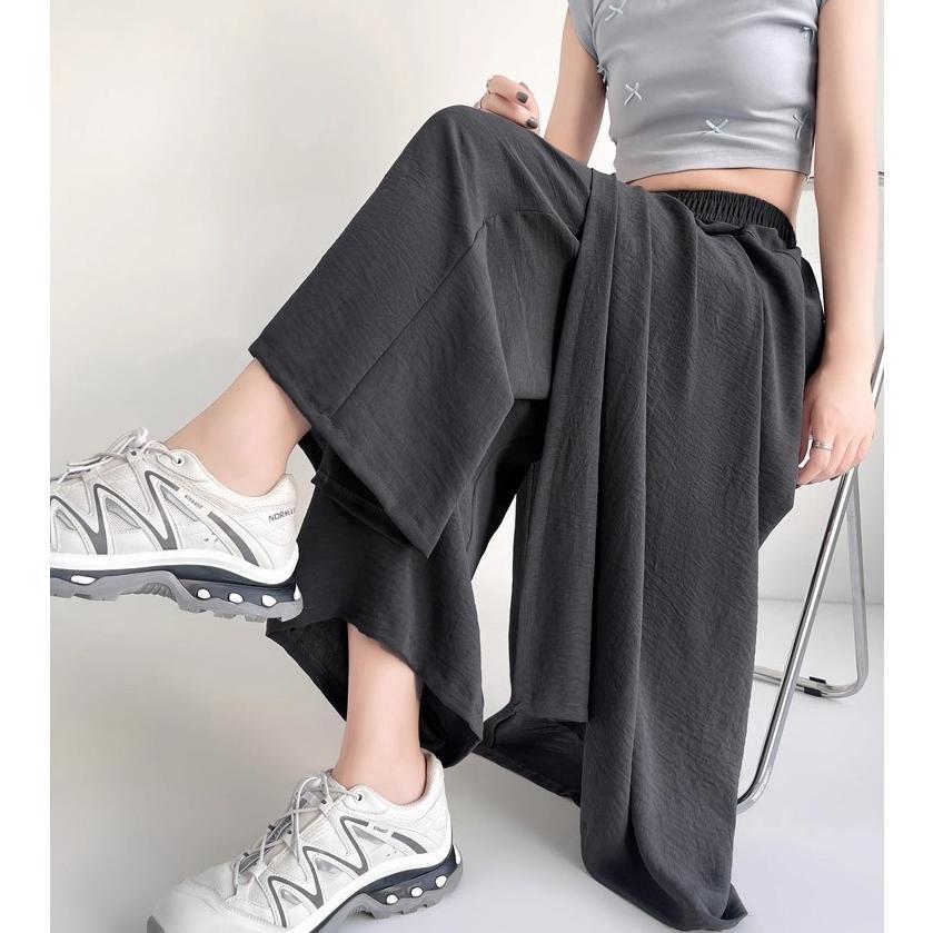 Celana Rok Kulot Rok Midi Skirt Rok Celana Loose Kekinian Celana Wide Leg Cewek Kekinian