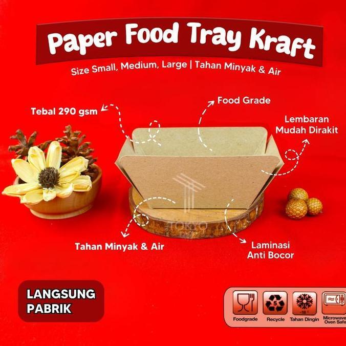 PAPER TRAY S/FOOD TRAY S LAMINASI FOODGRADE (PER PACK)