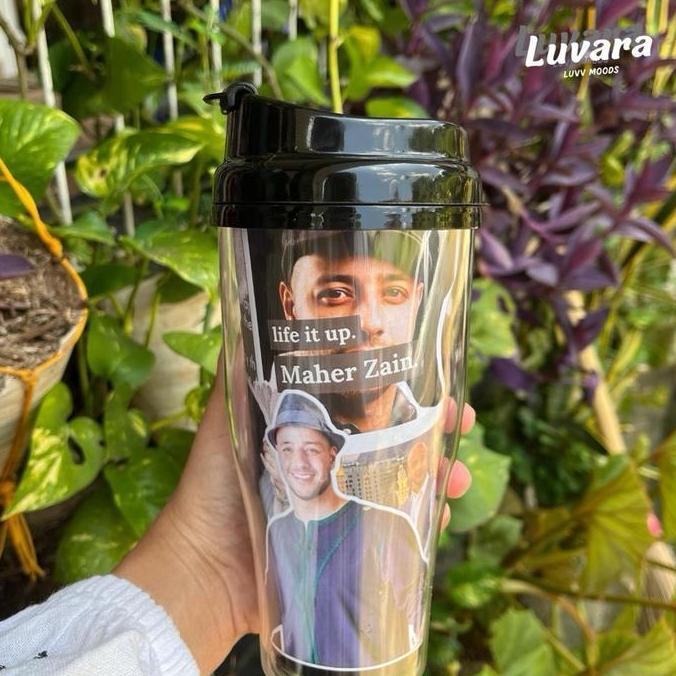Tumbler black Maher Zain, Harris J Monochrome Edisi Terbatas Botol Air 460ml - Bahan Plastik Premium
