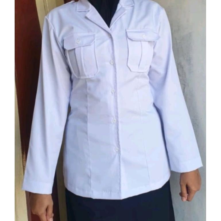 Bergaransi Kemeja Pdh Putih Jumbo Pria Wanita | Seragam Kantor | Seragam Pns | Kemeja Dinas Pns | Ba