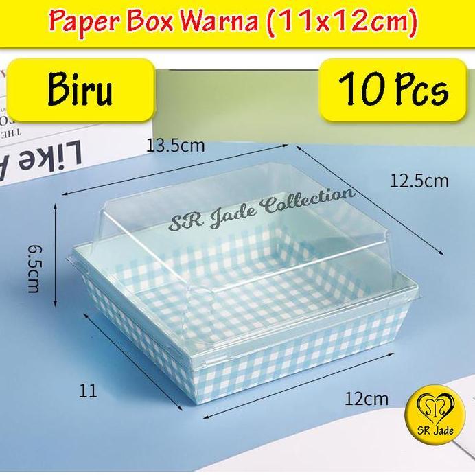 [10 pcs] Paper Box Warna 11x12 cm Kotak Burger Box Sandwich Roti Salad Kotak Milk Bun Kue Brownies