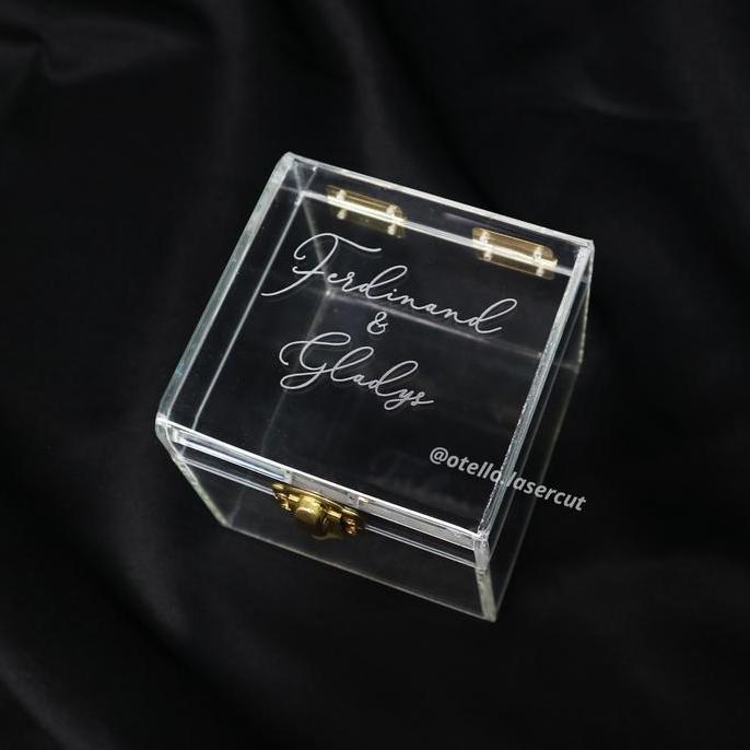 Kotak Cincin Akrilik Ring Box Acrylic Tempat Cincin Nikah Box Akrilik
