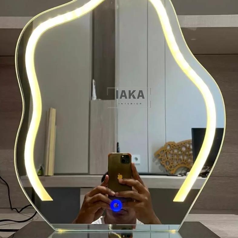 Cermin Meja Rias/Cermin Awan/Cermin Rias Led/Cermin Sandblast Led
