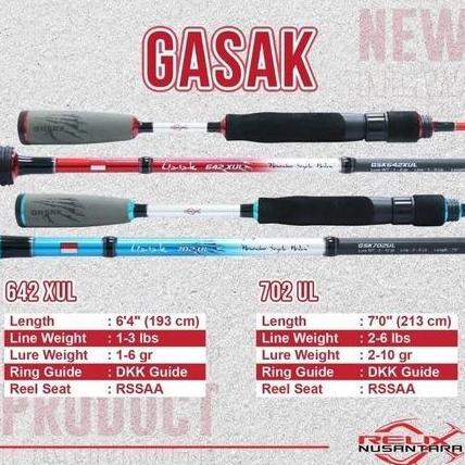 Joran Relix Gasak 642 XUL, 702 UL SG bervarian | joran pancing relix gasak XUL dan UL