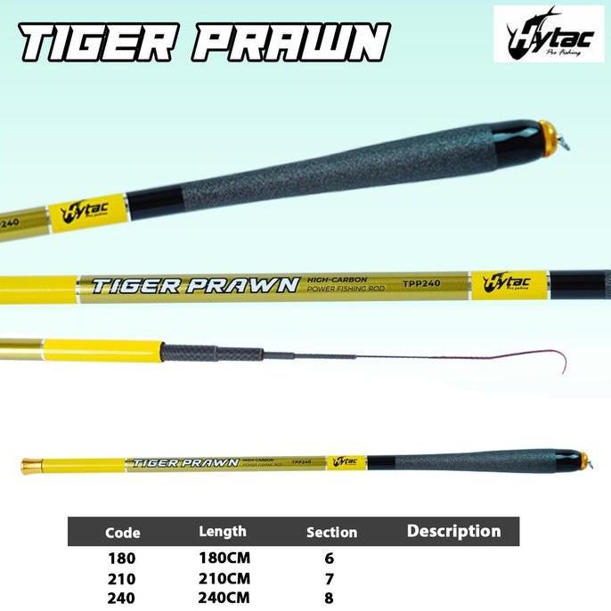 HYTAC Joran Pancing Tegek TIGER PRAWN 180cm - 240cm High Carbon Material Super Kuat Ringan dan Sensi