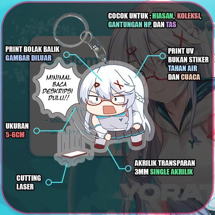 Gantungan Kunci Knight Guardian Tales, Keychain Anime Lucu