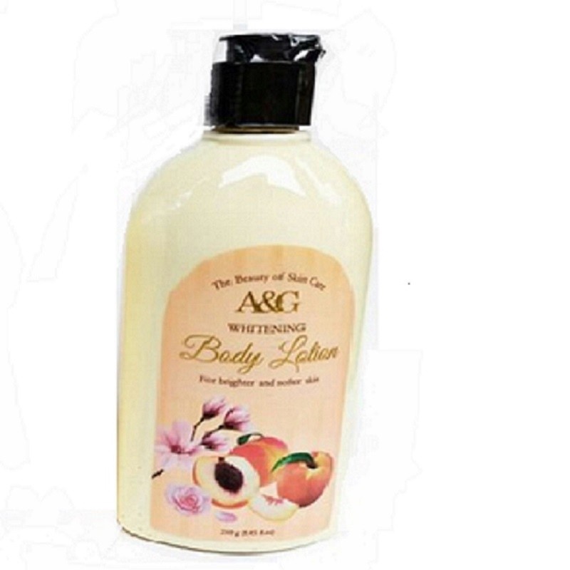 Lotion Peach A&G Whitening Hand And Body Lotion 250Ml Lotion Pemutih Lotion A&G Whitening Kuning Ell