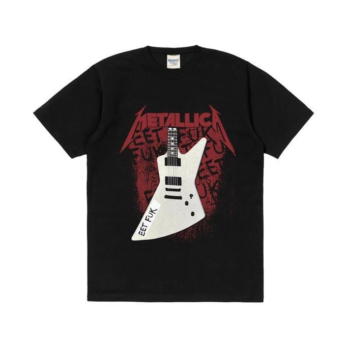 DI1 - Kaos Distro Metallica Eet Fuk - Sablon Hitam