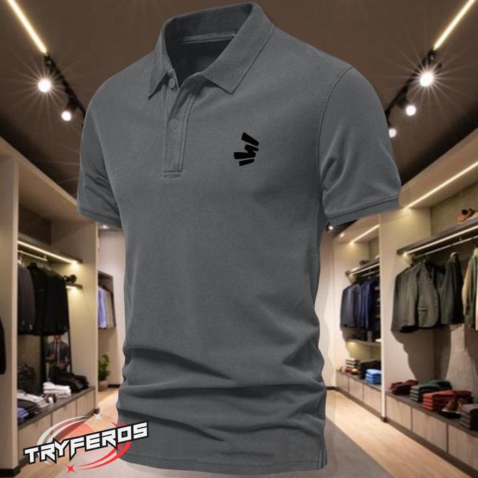 DE194 >> T-shrit POLO kerah 3second Hitam Kaos Kerah Dewasa Shirt / Kaos Pria Polo / Kaos Seragam