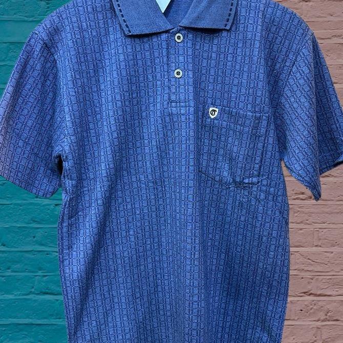 DV331 - Polo motif krah kantong Kaos Kerah Katun Pria Atasan kaos polo basic 2xl kaospolo ce