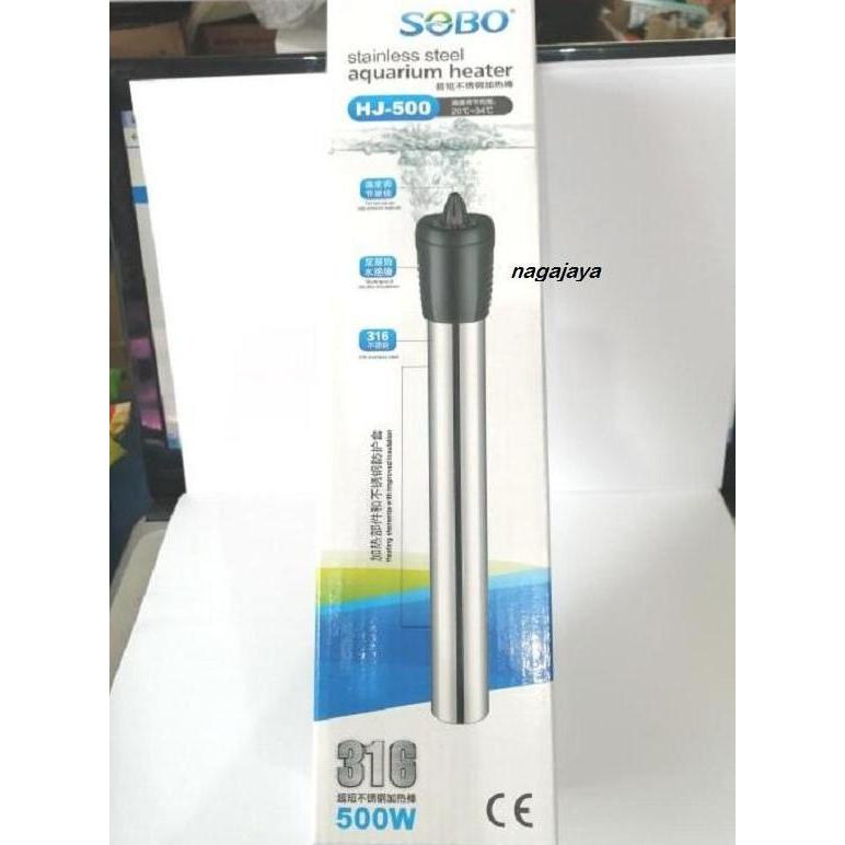 Dbwahyutoko - Heater pemanas air aquarium stainless Sobo 500 watt