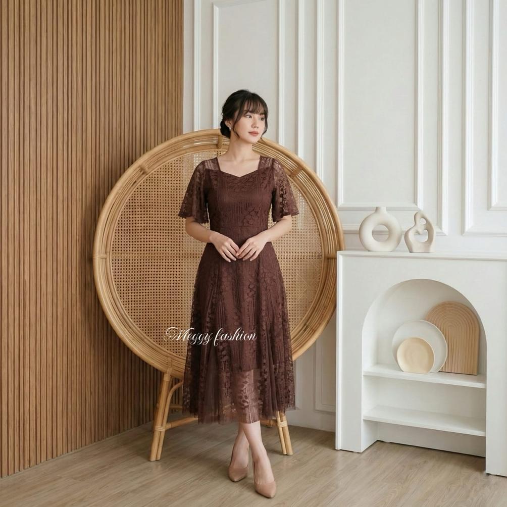 Sale REAL PIC - DRESS TIARA MALIKA OUTFIT TERBARU TAHUN 2025 / MIDI DRESS KOREAN LOOK 3UKURAN M L XL