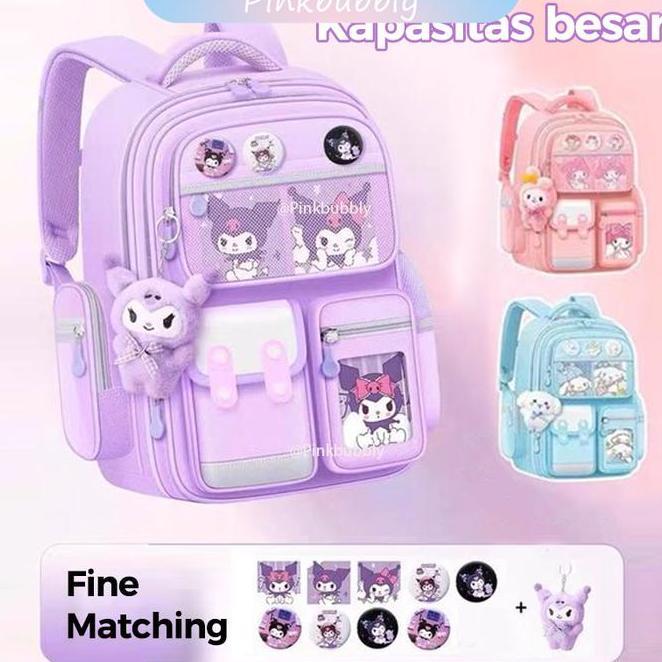 Pinkbubbly. Tas Sekolah Kuromi Anti Air Tas Anak Tas Ransel Anak Sekolah Tas Anti Air Tas Punggung A