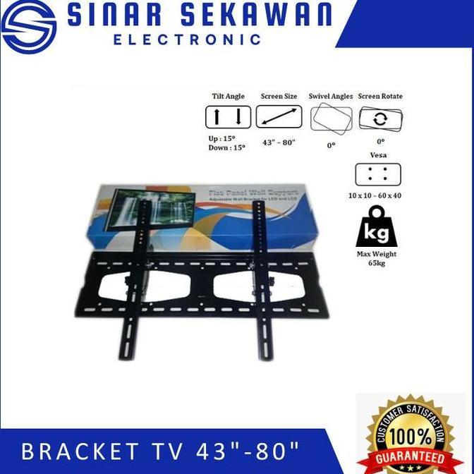 TERLARIS BRACKET TV/BRECKET TV LED 50 SAMPAI 86 INCH ALL MERK TV