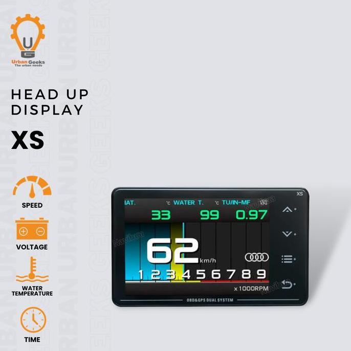 CAR HEAD UP DISPLAY XS HUD OBD2 COOLANT SPEEDOMETER FAULT CODE ORIGINAL DAN TERPERCAYA