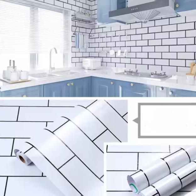 Stiker Dapur Anti Panas Glosy Marmer Putih - Wallstiker Dapur Glossy Anti Air Anti Termurah