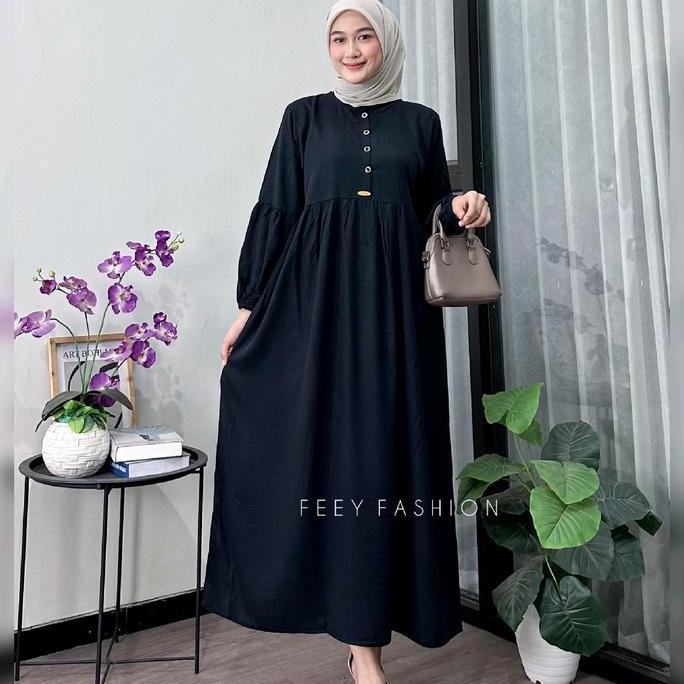 PROMO MIDI DRESS OLIVE / RAYON TWILL PREMIUM/ MIDIDRESS MODERN WANITA/ BUSUI FRIENDLY PROMO