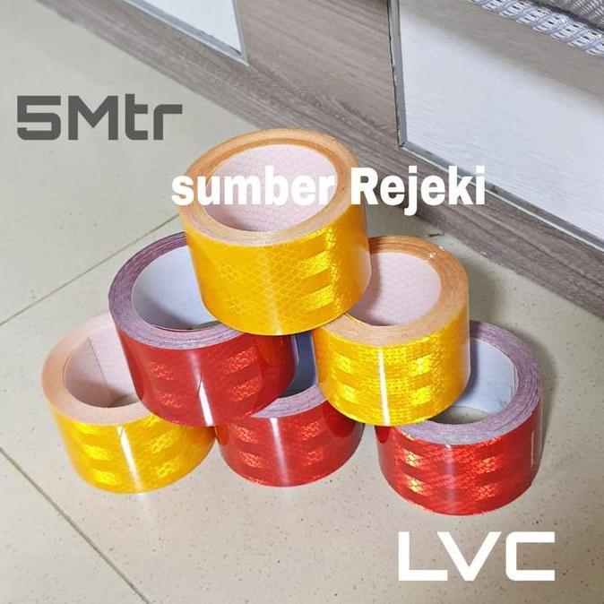 TERLARIS SCOTCLITE REFLECTIV STIKER SAFETY BUAT MOBIL BOX 50MMX5.M YELLOW