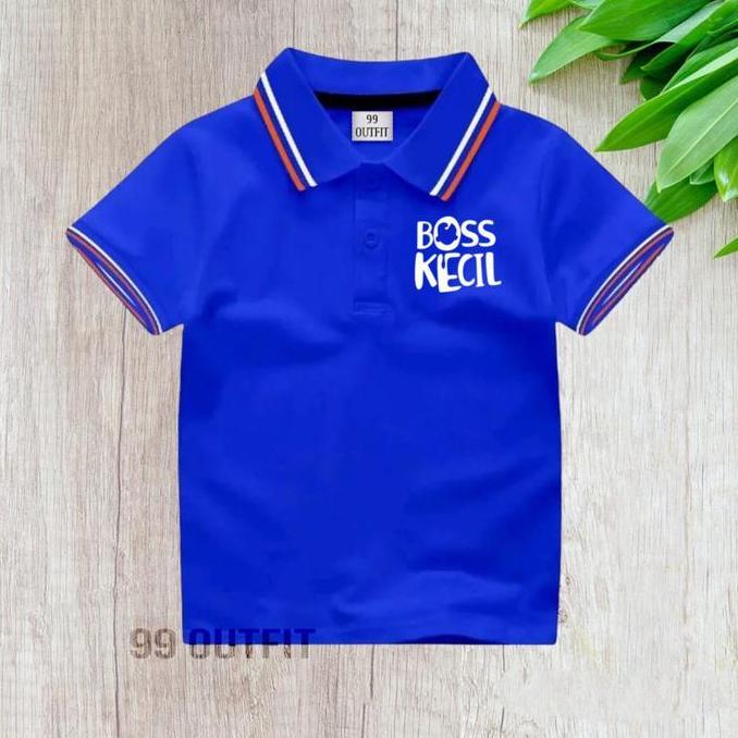 Zzxx- Atasan Kerah Wangky Anak Unisex Usia Ideal Logo Boss Kecil Katun Halus Bisa Cod