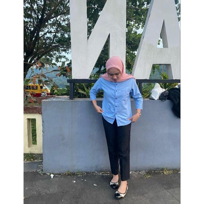 NEW DEALS seragam garment/kemeja kerja wanita/kemeja biru telur asin/seragam kerja pabrik/kemeja bir