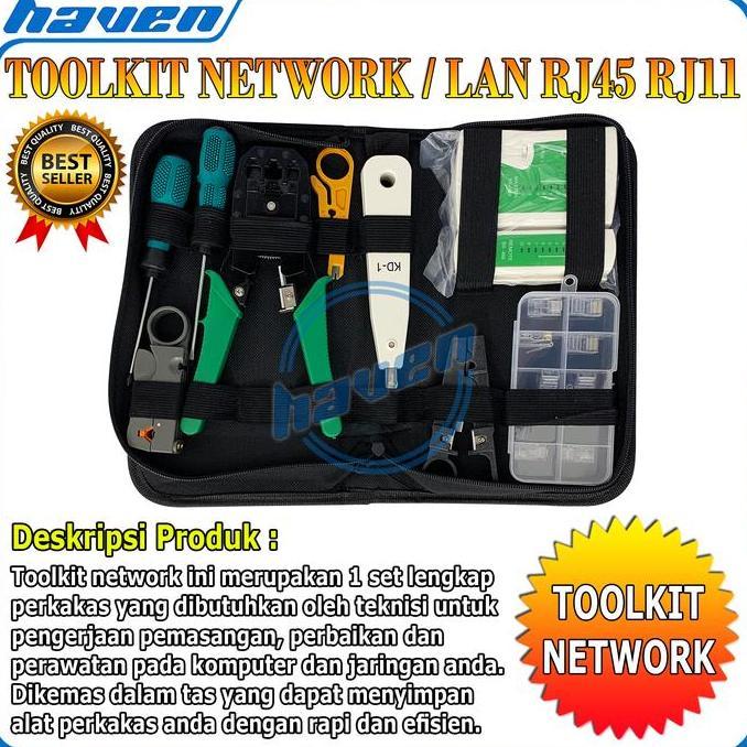 LAN TESTER TOOLKIT NETWORK REPAIR 8 IN 1 / TOOLKIT NETWORK 8IN1 TOOL KIT SET TESTER LAN RJ45 / LAN T