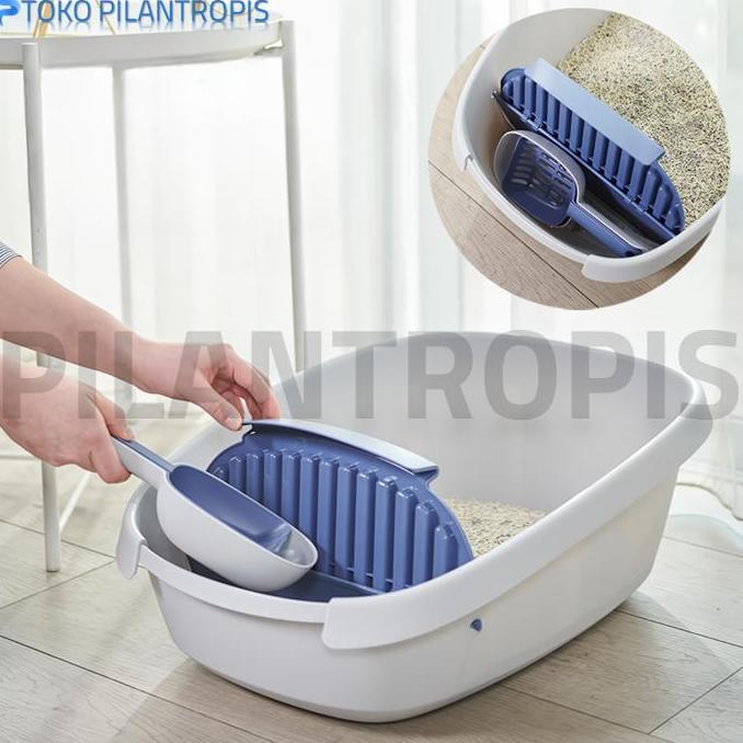 Nespt- Litter Box Kucing Jumbo Xl Tempat Pup Bak Kotak Pasir Kucing Liter Box