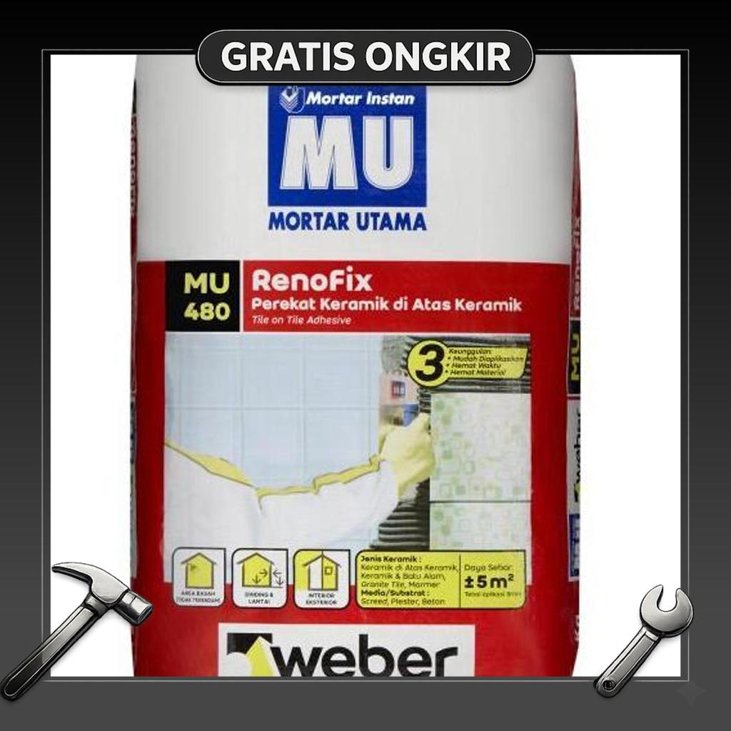 Mu 480 25 Kg Low Dust / Perekat Keramik Di Atas Kramik / Pemasangan Keramik / Homogenous Tile