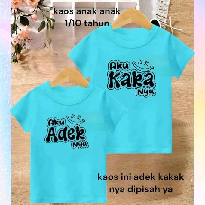 Zzxx- Kaos Gambar Kakak Adek Dipisah Bukan Langsung Sepasang Ya,Baju Anak Anak,Pakaian Anak Cowok Ce