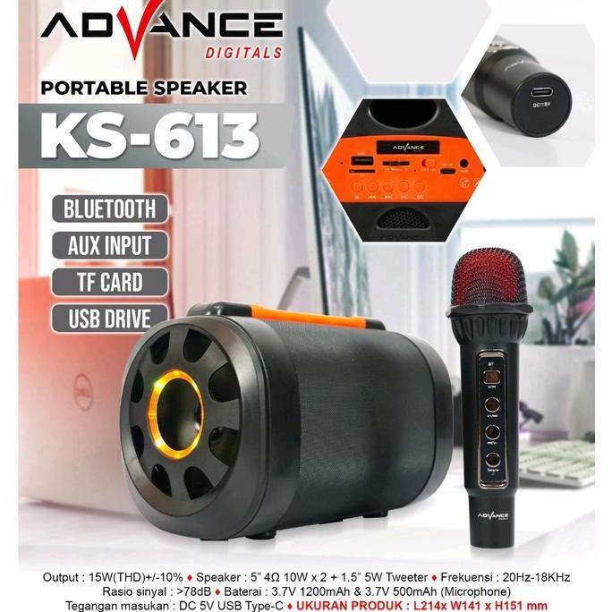 Sale Advance Speaker Ks-613 Portable Karaoke/Bluetooth/Memory Card/Aux