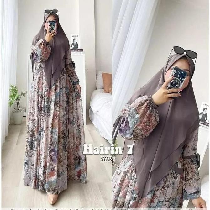 SALE HAIRIN 7 SYARI'I | GAMIS DRESS SYARI MUSLIMAH WANITA | GAMIS CERUTY BUNGA | ADA UKURAN JUMBO XL