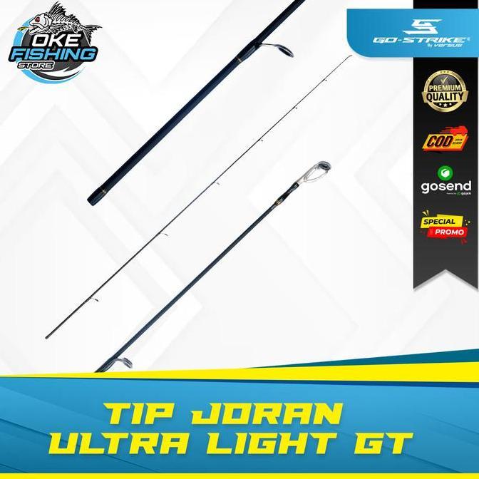 HARGA DISC - Tip Gostrike Ultra Light GT Spinning 2 Section Top Section Hollow Carbon Blank Fuji Rin