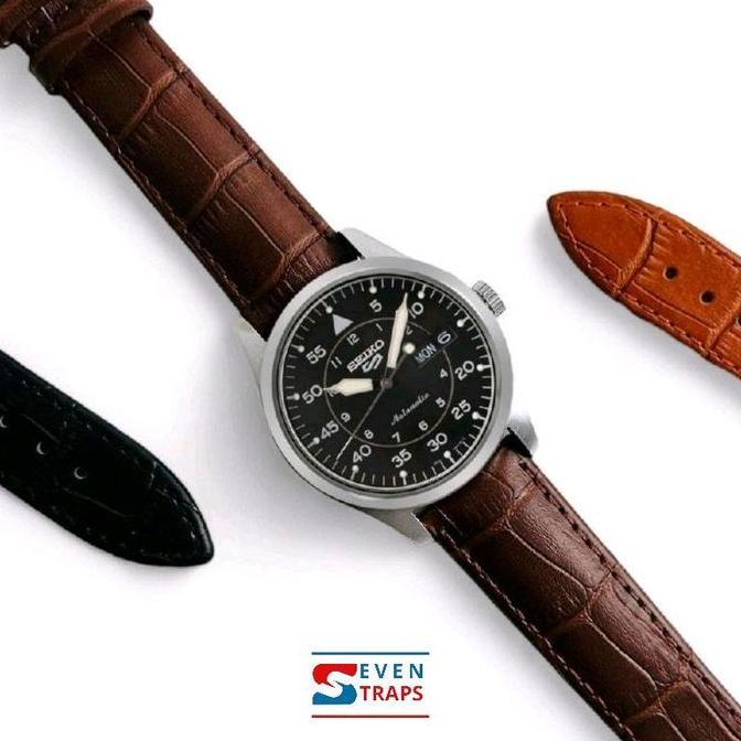 TALI JAM KULIT GENUINE LEATHER STRAP ALLIGATOR PATTERN 20 22mm