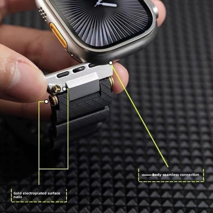 Strap Silicone rubber sport cocok untuk jam tangan Apple watch 10 46mm 9 45mm 8 7 6 5 44mm 3 SE iwat