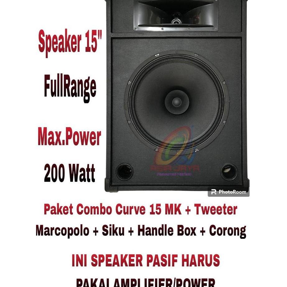 Promo Paket Combo Speaker 15" Curve 15 38H156Scf Mk Full Range Plus Box 15 Inch Vinyl Panjang