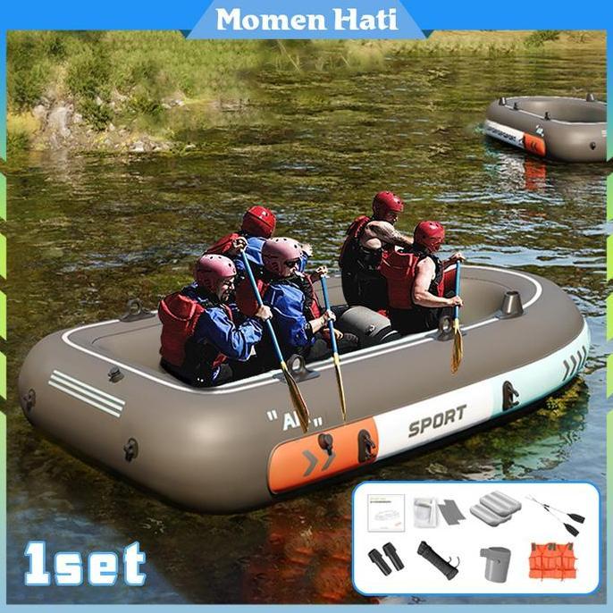 HYAKABA Perahu Karet Untuk Mancing Perahu Sekoci Perahu Karet Rafting 4 Orang PROTOK