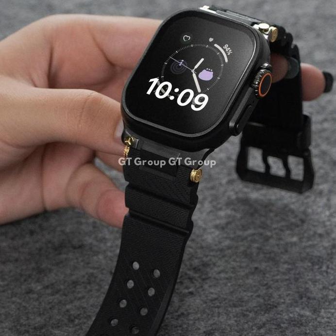 Strap Silicone Rubber sport cocok untuk jam tangan Apple Watch Series 11 10 9 8 7 6 5 3 SE 44mm 45mm