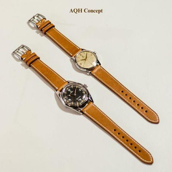 AQH Ltd Release Wheat Brown Buttero Leather Watch Strap by Conceria Walpier Italy/Watch Strap/Strap 