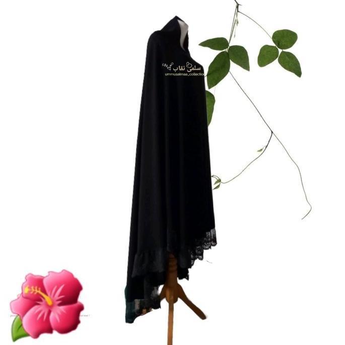 LIMITED EDITION  Khimar Renda tile  Oval jumbo jetblack LIMITED EDITION 