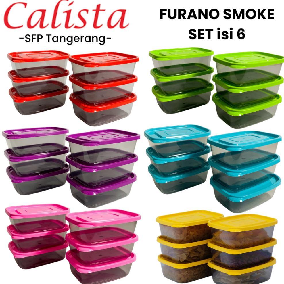 Calista Furano Lunchbox Furano Smoke Sealware Isi 6Pcs 550Ml Furano Bpa Free Tahan Dan Panas