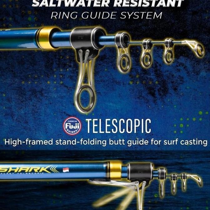 joran pancing daido blue shark antena surf pantai full ring fuji Full